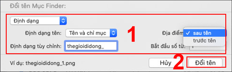 Thiết lập các tùy chọn